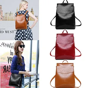 Fashion Women Leather Backpack School Teenager Shoulder Bags Travel Bagpack