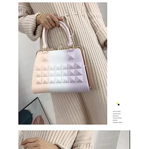 2019 fashionable classic gradient candy PVC handbag for women for shopping or party