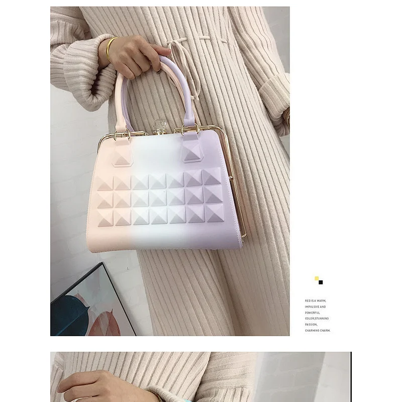 2019 fashionable classic gradient candy PVC handbag for women for shopping or party