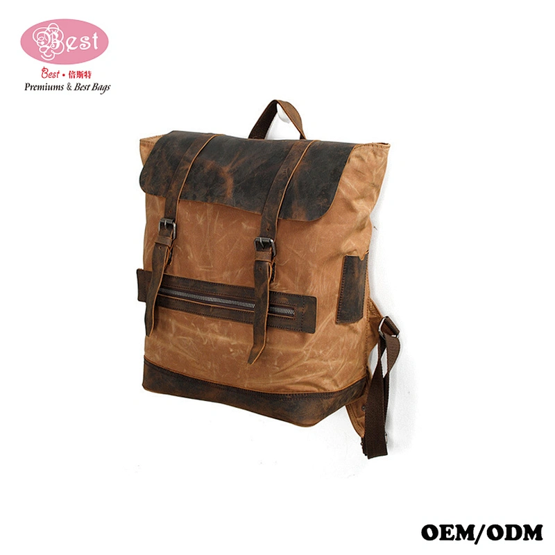 Retro Waxed Canvas Leisure Outdoor Mountaineering Traveling backpack