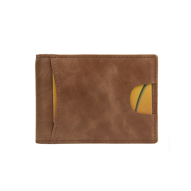 Minimalist slim top layer leather RFID tarjeta de crdito card holder wallet