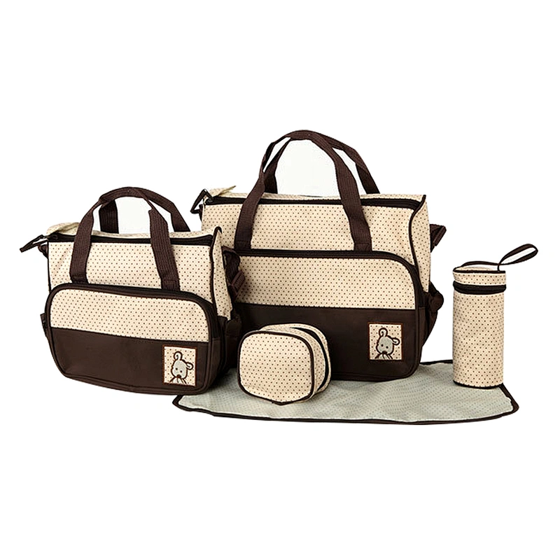 Multifunctional Shoulder Handbags for Mothers Fashion Diaper Bags 5 Set Carry Bags Mummy Baby Bag