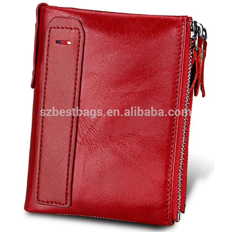 Customized top grain genuine leather wallet for men women crazy horse leather wallet