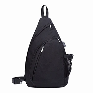 Popular reusable polyester lightweight small USB sling shoulder backpack