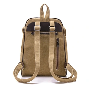 2020 Unisex Backpack Vintage Canvas genuine Leather Rucksack College School bag big girl Casual Daypack Outdoor one piece