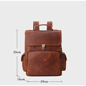 Hot Selling Men's Vintage Crazy Horse leather Travel Outside Backpack