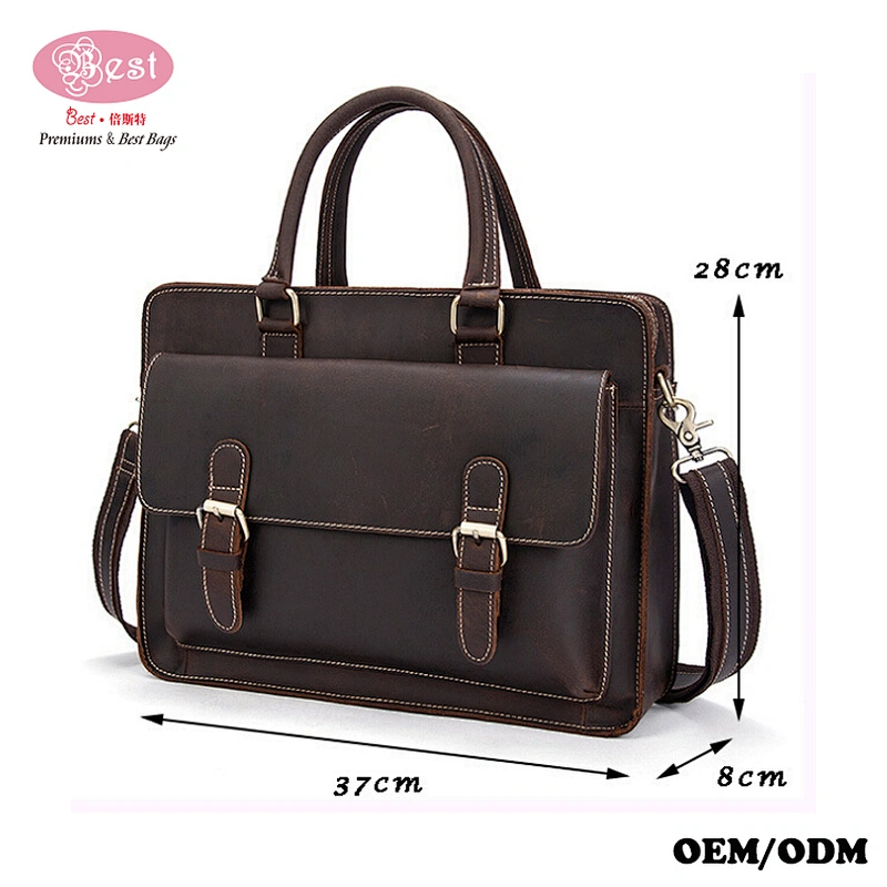 Hot Selling New Men's Handbag Briefcase Genuine Leather 14-inch Laptop Bags
