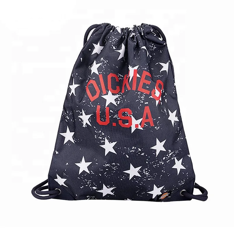 Fashion foldable military long rope gym drawstring duffle sports bag with logo