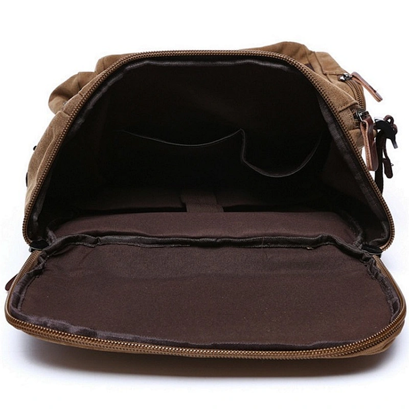 Big capacity blank canvas shoulder backpack for men travel casual rucksack