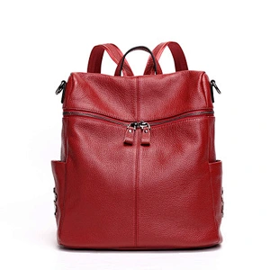 Genuine Leather Travel Bag For Women Fashion Ladies Backpacks Ladies School Bag