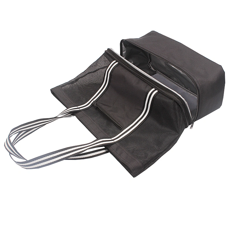 High Capacity Portable Mesh Beach Bag Cooler Zipper Tote Beach Bag with Removable Lunch Box