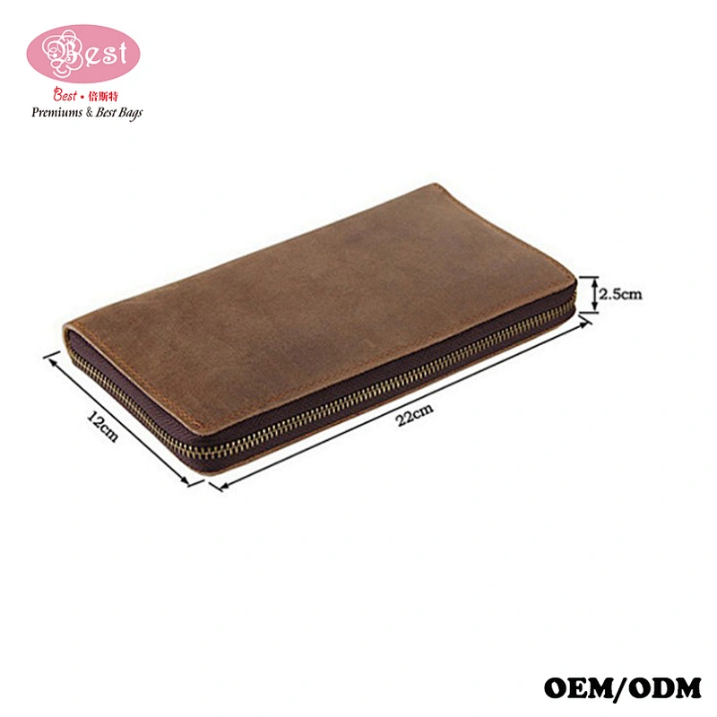 Custom Leather Coin Purse Slim Money Pouch wallet lining fabric wallet guangzhou Zip Leather Wallet