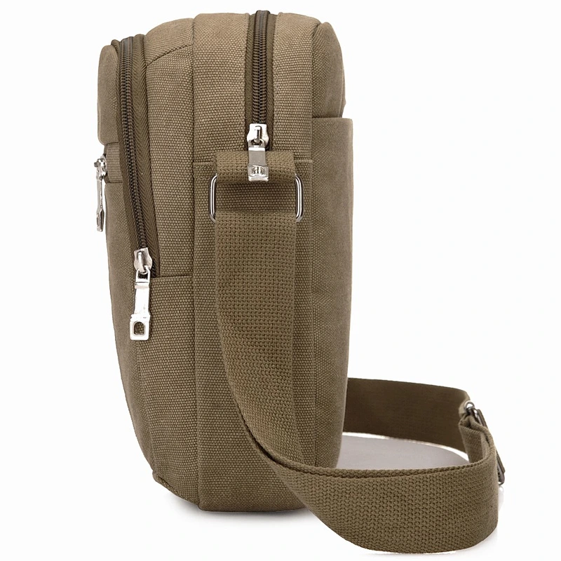 High quality small durable canvas men bike messenger crossbody sling bag for boys