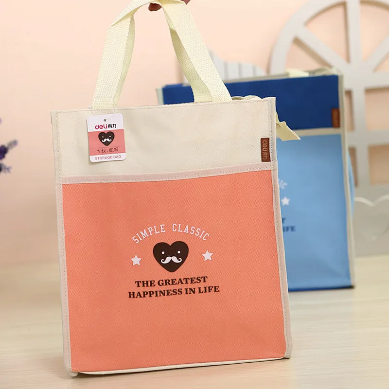 Wholesale custom blue anime shopping bag kids oxford tote book bags with logo