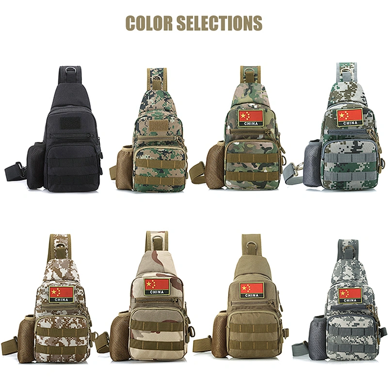 Custom waterproof military camouflage cross body messenger bag with bottle holder
