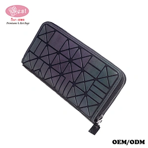 New Rhomboids Clutch Bag Phone Bag Long Zipper Card Organizer Wallets