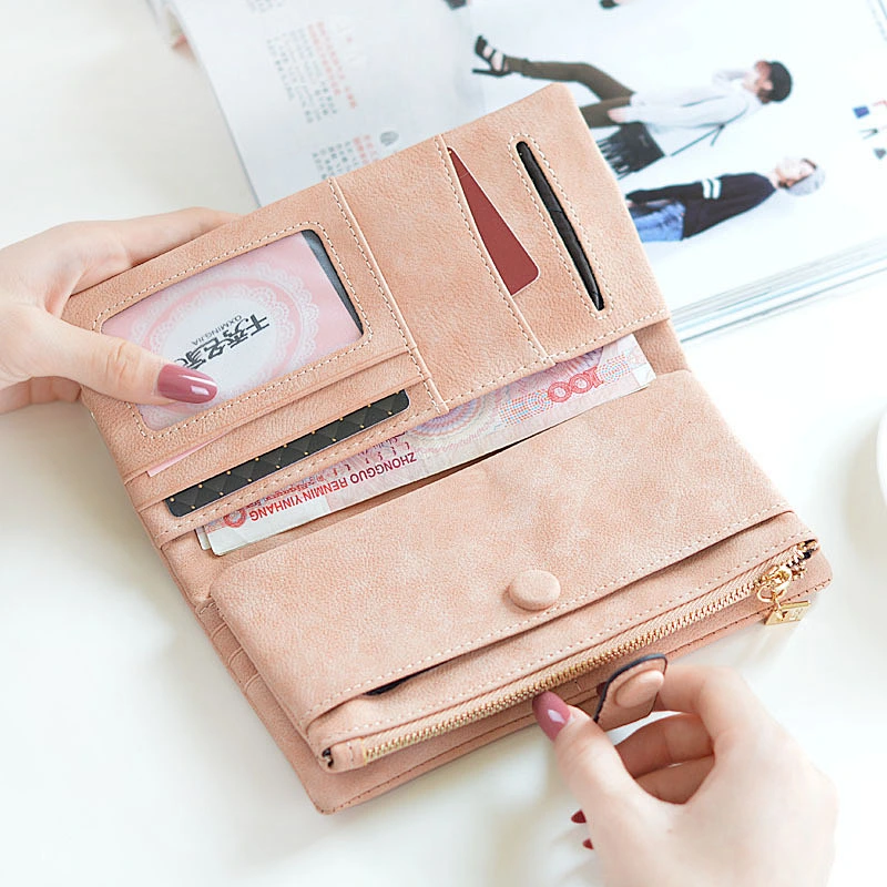 Customized Long Women Clutch Wallet Ladies Credit Card Wallet For Phone Card Cash Coin Bill