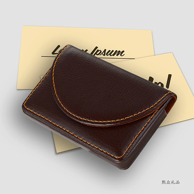 Leather Business Name Card Holder Case Wallet Credit Card Book with Magnetic Shut Black