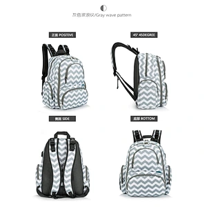 Multi-function large capacity waterproof USB port leisure nylon mum & baby backpack for travel or camping