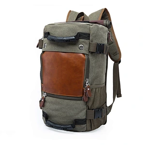 Multi-function waterproof and anti-theft canvas computer bag with large capacity for leisure travel or school