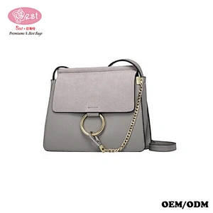 The Best Selling Drop Shipping Designer Branded Real Leather with Suede Flap Cross-body Bag Chic Handbag