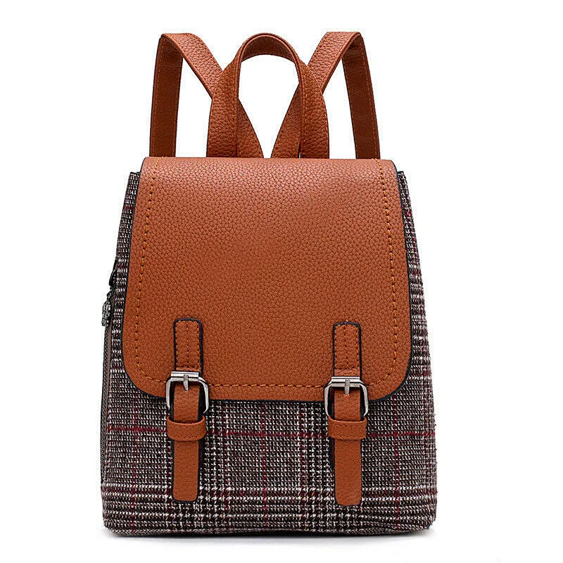 Fashion Lady PU Leather Travel Work School Bag Rucksack