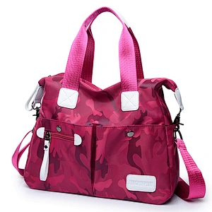 Latest college girls shoulder messenger nylon polyester cloth sling bags for ladies