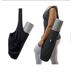 Wholesale Customize Large Capacity Printed Canvas Sling Yoga Mat Bag For Large Yoga Mat