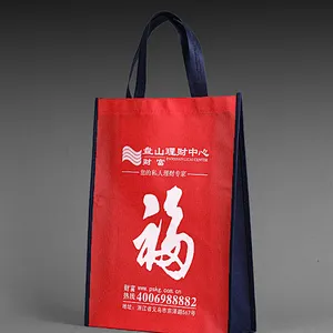 Promotional cheap logo printable reusable black non-woven shopping bags with handles