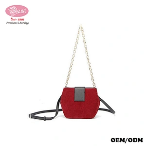 The Newest Designer Brand Suede Leather Mini Clutch Purse Long Chain Bag Ladies Handbags