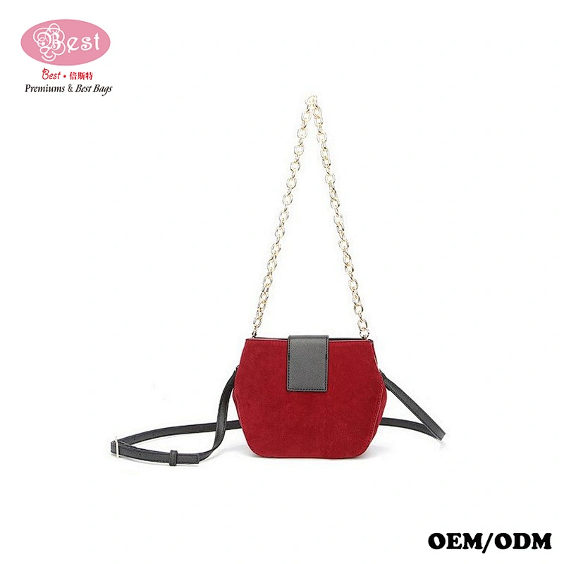 The Newest Designer Brand Suede Leather Mini Clutch Purse Long Chain Bag Ladies Handbags