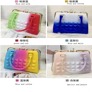 2019 fashionable classic gradient candy PVC handbag for women for shopping or party