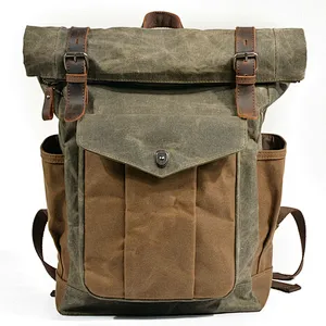 Wholesale make canvas backpack rucksack high quality outdoor school Backpacks