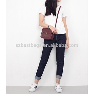 Vintage women's PU leather long shoulder bag Long strap crossbody bag