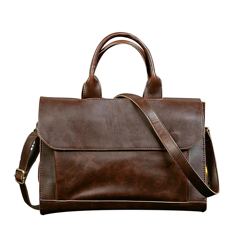 The new Large-capaciyt crazy horse leather head layer cowhide cross-body messenger bag for leisure travel or office