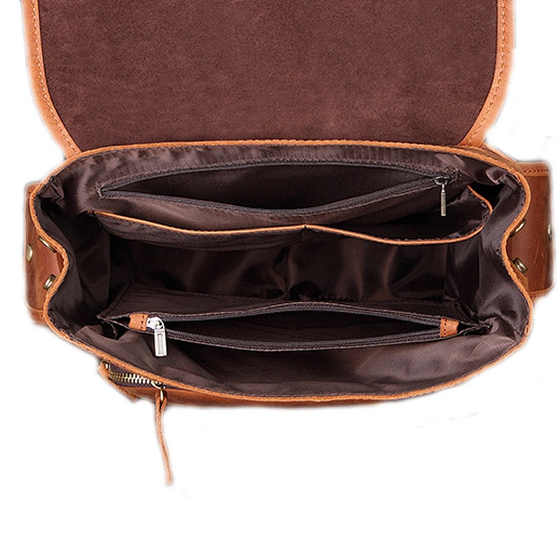 Hot Selling Men's Vintage Crazy Horse leather Travel Outside Backpack