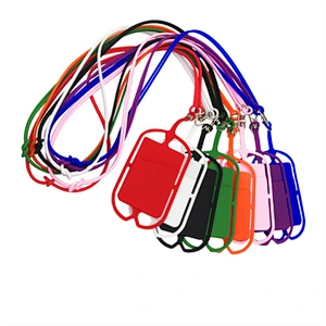 Custom Universal Silicone Neck Strap Phone Card Holder with Lanyard