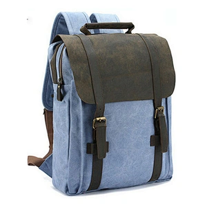 shoulder  strap for backpack for men and women with crazy horse leather flap