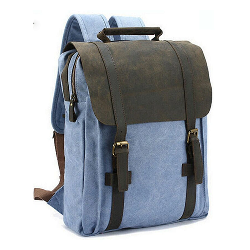 shoulder  strap for backpack for men and women with crazy horse leather flap