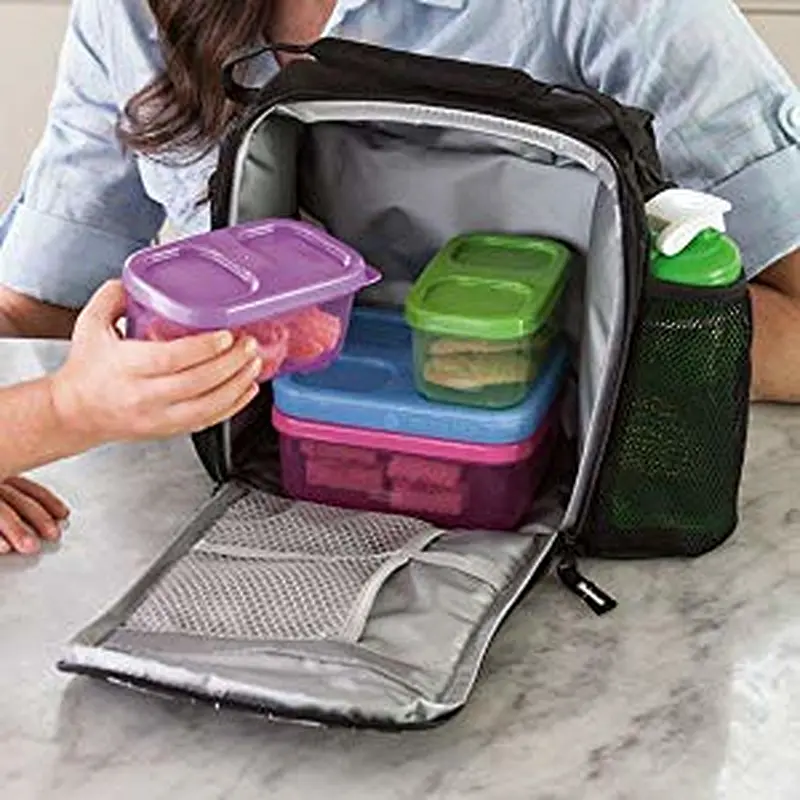 2019 New mesh pocket highly recommend Insulated Lunch Bag Cooler Tote Bag Double Deck Cooler