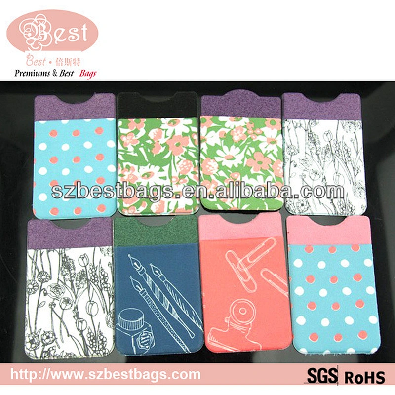 New style card holder for phone fancy business card with elastic bands rubber Silicone