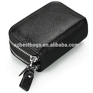 RFID Blocking Genuine Leather card wallet with multiple card slots money pocket