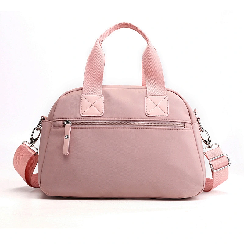 jelly  Women Nylon with ladies leather  Waterproof Handbag with zipper Messenger Shoulder hand Bag Lady Travel Tote Satchel