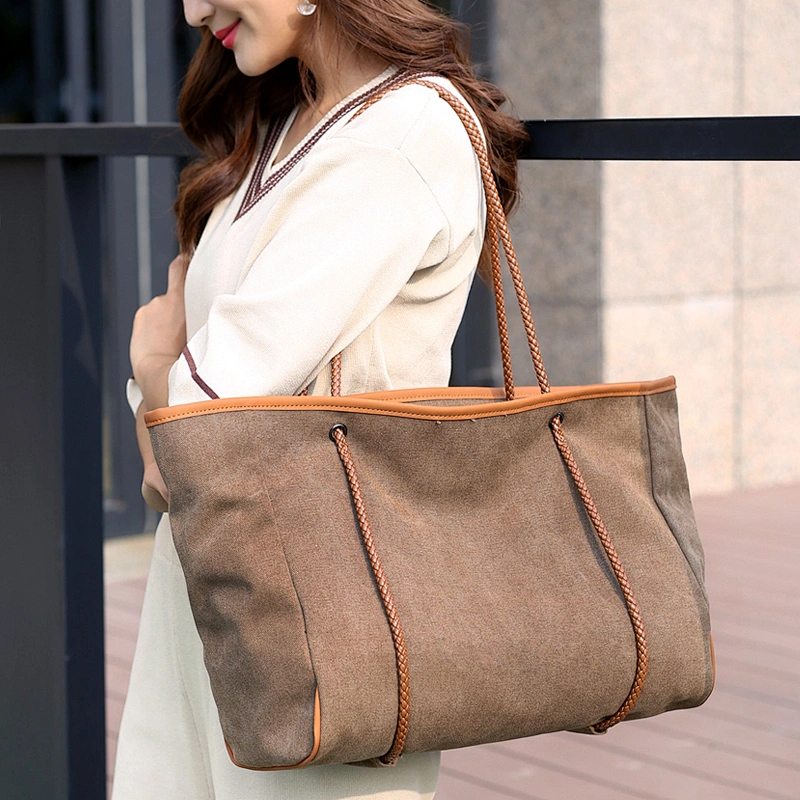 2020 new product elegent simple practical lightweight lady hand bag canvas for women for shopping