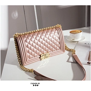 2019 New Design PVC Ladies Crossbody Bag Lattice Candy Color Jelly Bag with Adjustable Shoulder Strap