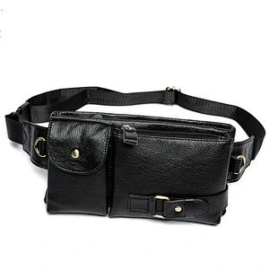 Black Waist Fanny Pack Belt Money Bag Pouch Travel Sport Hip Purse Men  leather wallet handbag crossbody