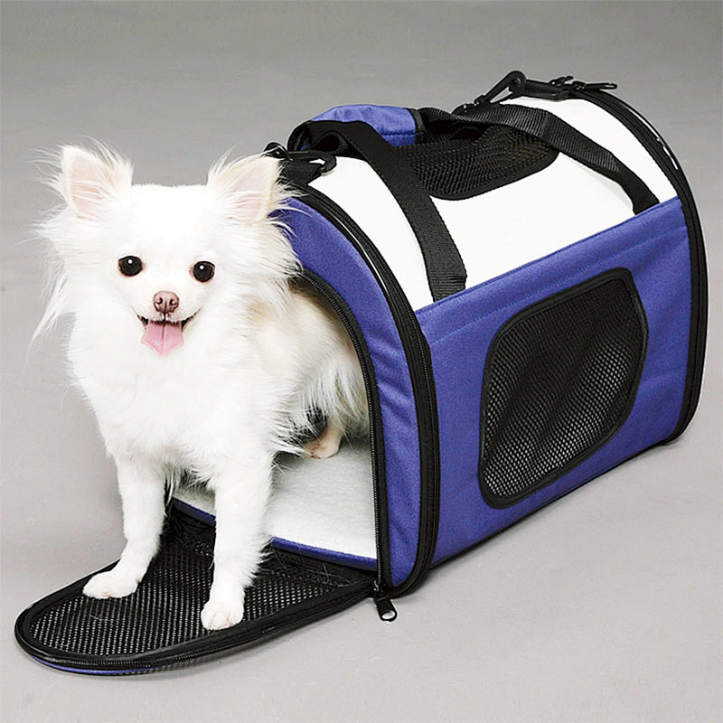 Wholesale collapsible expandable pet carrier travel bag handbag dog Oxford+Mesh cloth+Plush mat