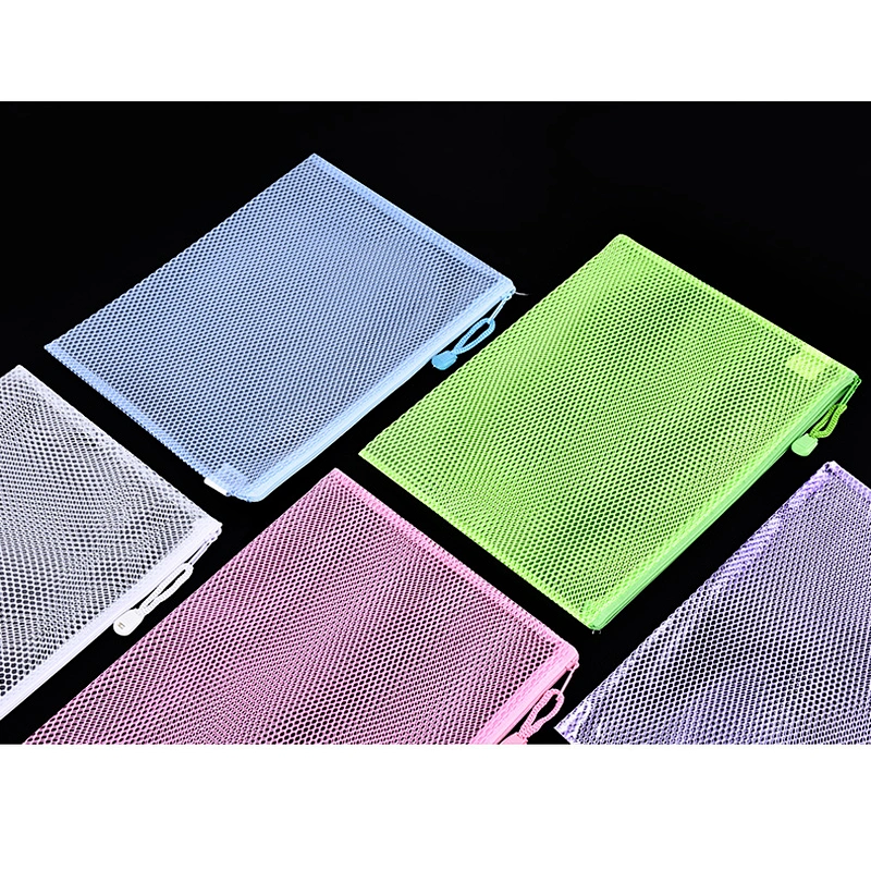 Custom logo zipper document file bag fabric plastic