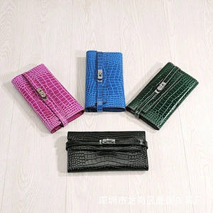 New Fashion Style Genuine Leather Handbags Ladies Purse Crocodile Pattern Clutch Wallet