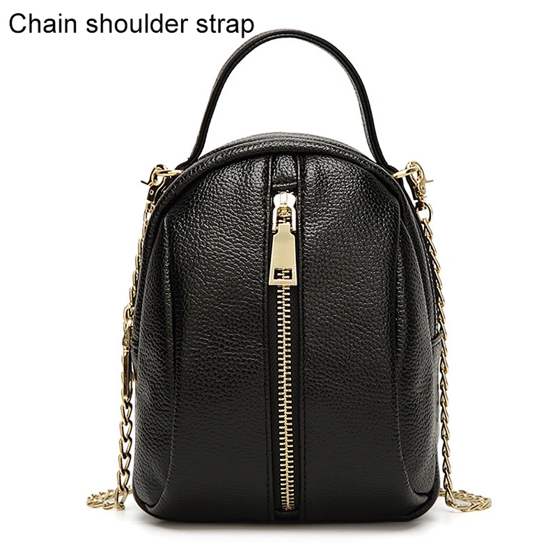 Stylish side mini crossbody long metal chain strap shoulder sling handbags for ladies